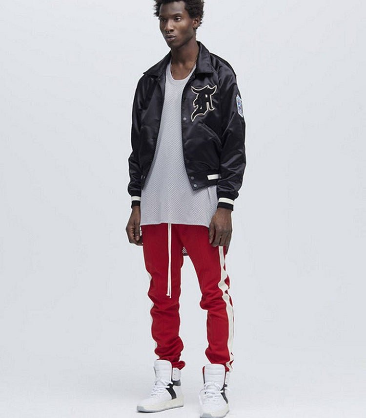 FOG Bibb with uniform pants pants trousers inside zipper retro color stripe men's casual pants - RALO COLLECTION STUDIO