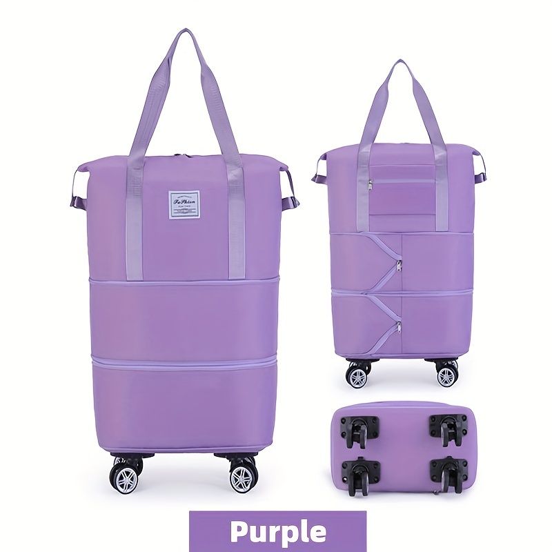 Folding Luggage Bags Expandable Rolling Duffle Pack With Wheel Large Capacity Oxford Clot Dry-Wet Separation Outdoor Weekend Bag - RALO COLLECTION STUDIO