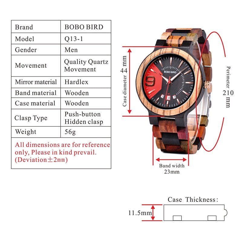 full wood quartz calendar waterproof watch men's watch wood table men's watch - RALO COLLECTION STUDIO