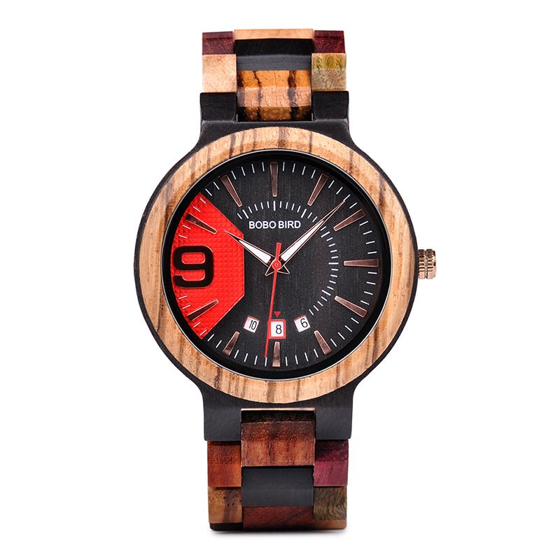 full wood quartz calendar waterproof watch men's watch wood table men's watch - RALO COLLECTION STUDIO