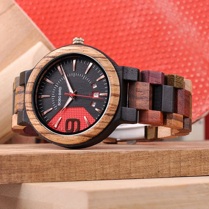 full wood quartz calendar waterproof watch men's watch wood table men's watch - RALO COLLECTION STUDIO