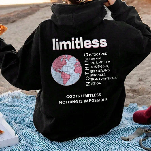God Is Limitless Nothing Is Impossible Woman Hoody Casua - RALO COLLECTION STUDIO
