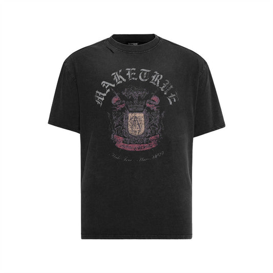 Gothic Letters Distressed Cotton T-shirt For Men - RALO COLLECTION STUDIO