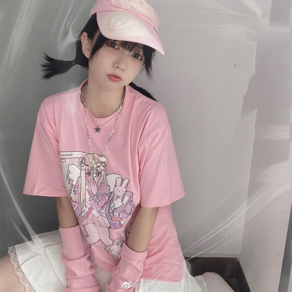 Gothic Pink Harajuku Anime Girl Loose Aesthetic T-Shirt - RALO COLLECTION STUDIO