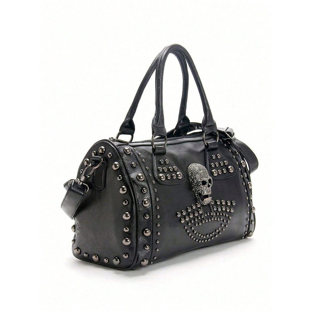 Gothic Punk Skull Rivet Studded Leather Handbag Ralo Collection - RALO COLLECTION STUDIO