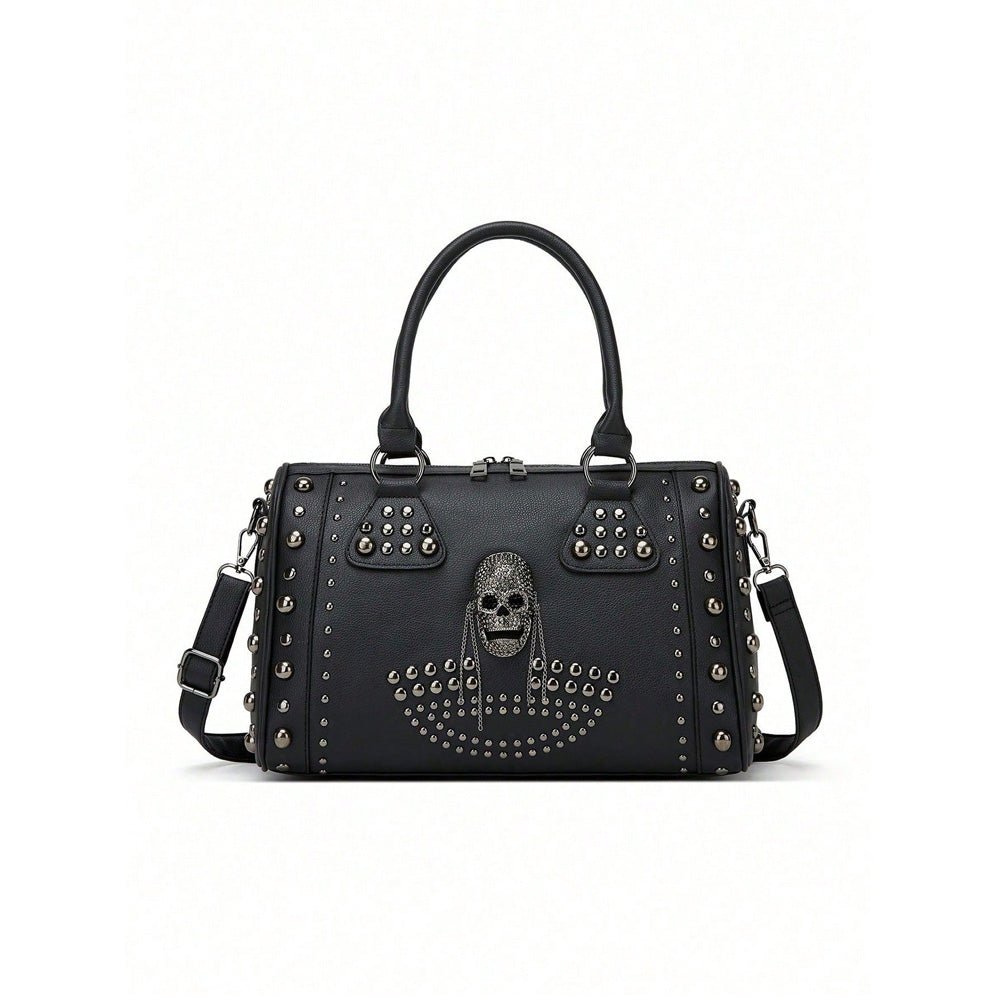Gothic Punk Skull Rivet Studded Leather Handbag Ralo Collection - RALO COLLECTION STUDIO