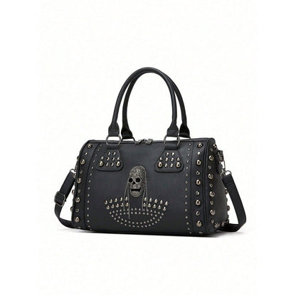 Gothic Punk Skull Rivet Studded Leather Handbag Ralo Collection - RALO COLLECTION STUDIO