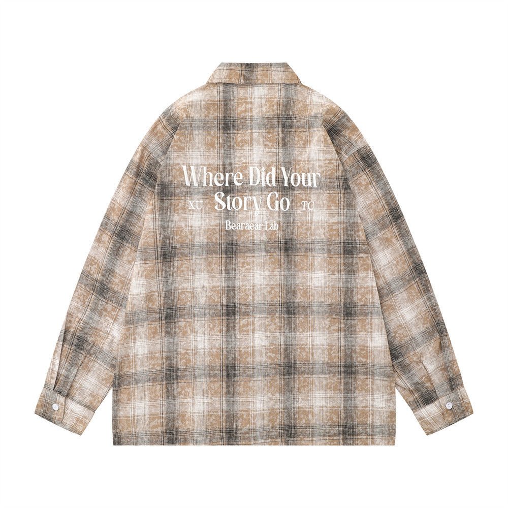 Gradient Plaid Long Sleeve Shirt Men - RALO COLLECTION STUDIO