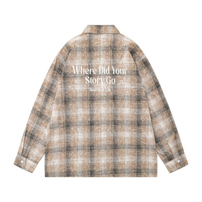 Gradient Plaid Long Sleeve Shirt Men - RALO COLLECTION STUDIO