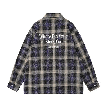 Gradient Plaid Long Sleeve Shirt Men - RALO COLLECTION STUDIO