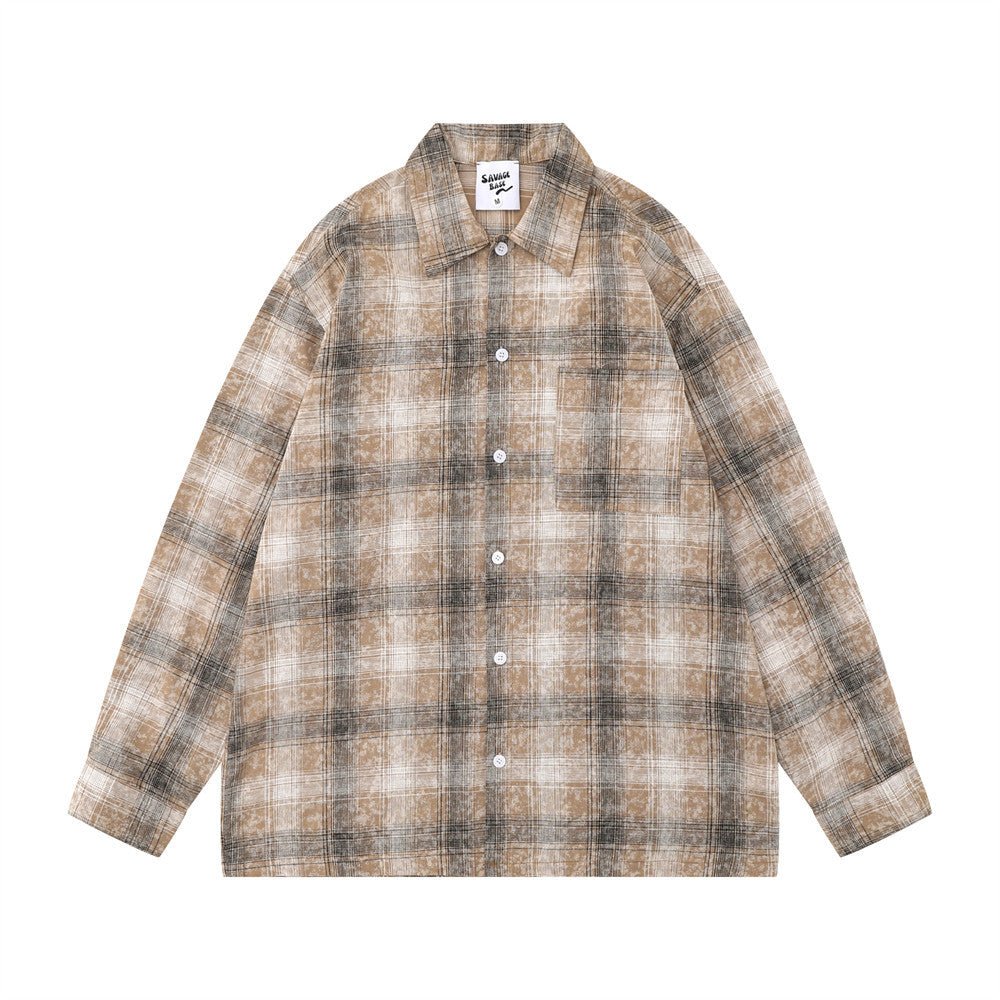 Gradient Plaid Long Sleeve Shirt Men - RALO COLLECTION STUDIO