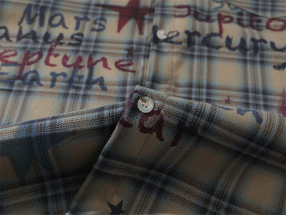 Gradient Short Sleeve Plaid Shirt Men - RALO COLLECTION STUDIO
