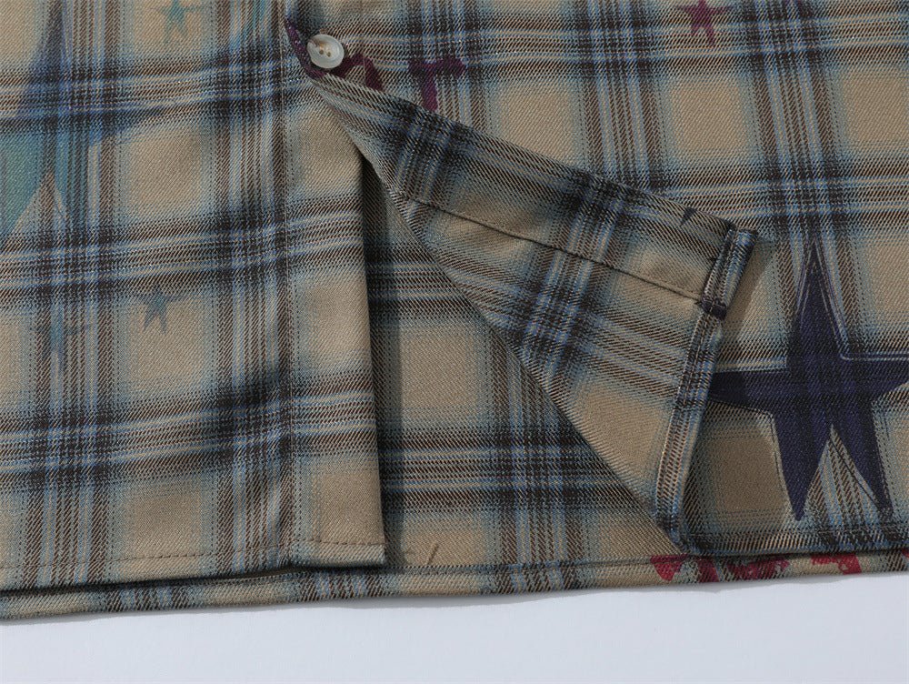 Gradient Short Sleeve Plaid Shirt Men - RALO COLLECTION STUDIO