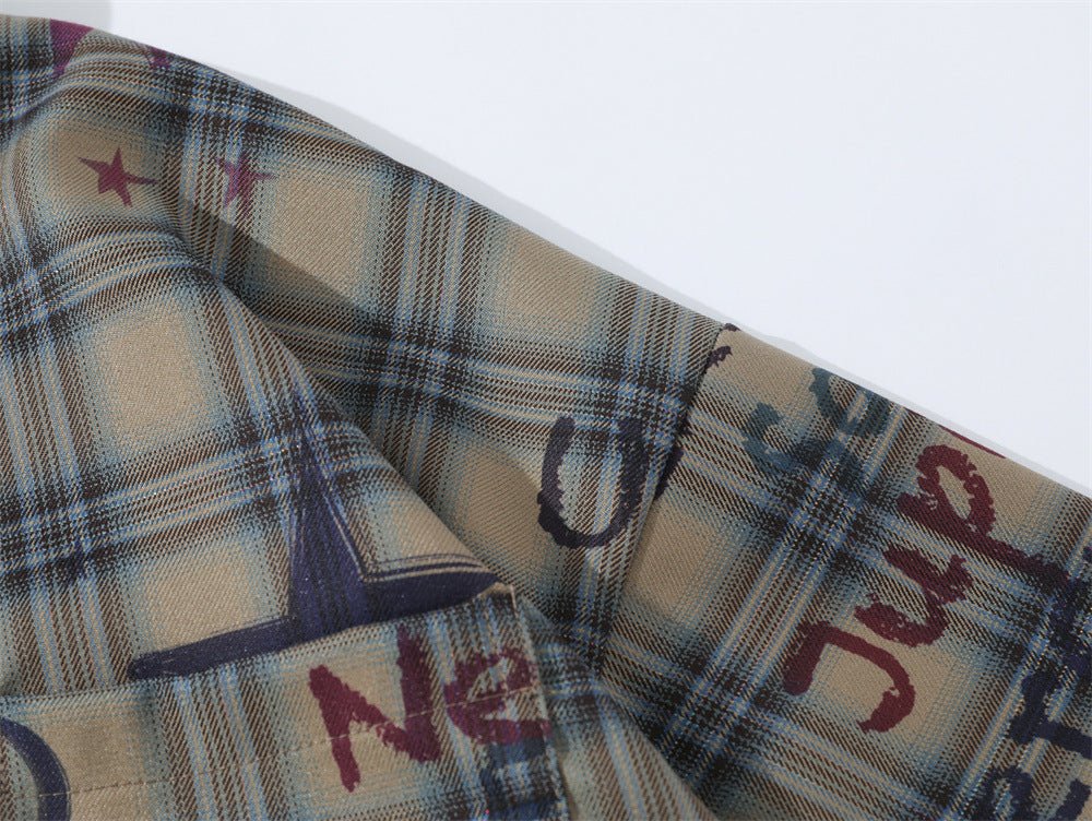 Gradient Short Sleeve Plaid Shirt Men - RALO COLLECTION STUDIO