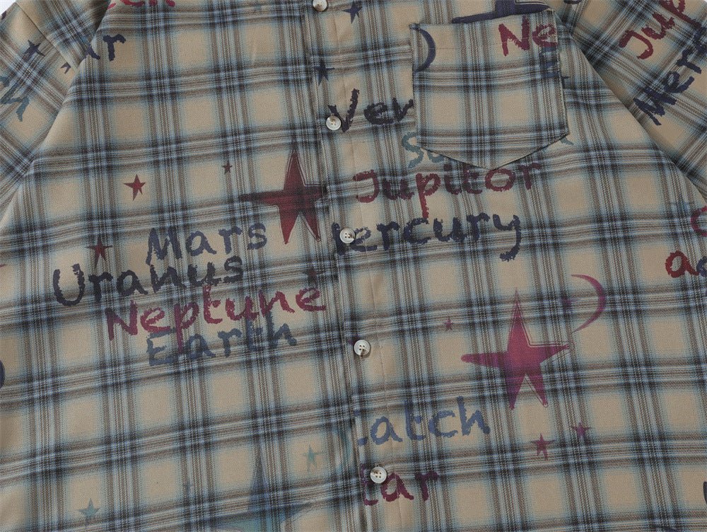 Gradient Short Sleeve Plaid Shirt Men - RALO COLLECTION STUDIO