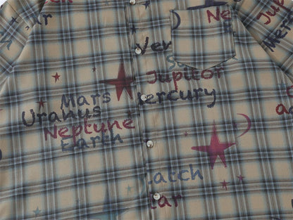 Gradient Short Sleeve Plaid Shirt Men - RALO COLLECTION STUDIO