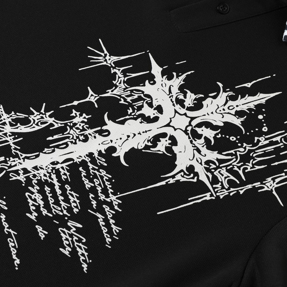 Graffiti Leopard-print Lapel Short-sleeve T-shirt For Men - RALO COLLECTION STUDIO