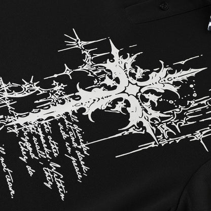 Graffiti Leopard-print Lapel Short-sleeve T-shirt For Men - RALO COLLECTION STUDIO