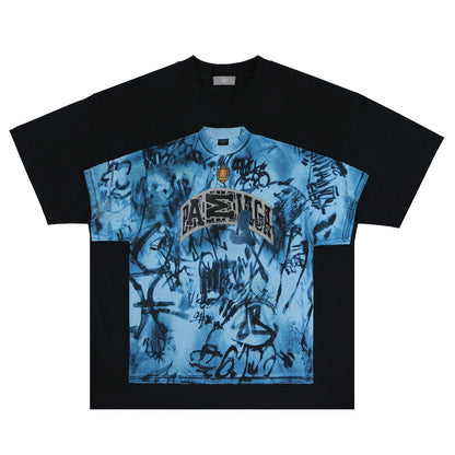 Graffiti Printing Short-sleeved T-shirt For Men - RALO COLLECTION STUDIO
