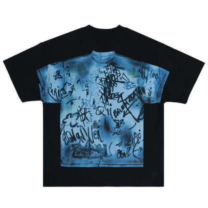 Graffiti Printing Short-sleeved T-shirt For Men - RALO COLLECTION STUDIO