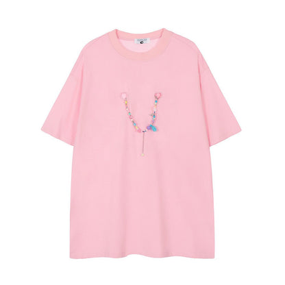 Hand-painted Letter Print Short-sleeve T-shirt For Men And Women - RALO COLLECTION STUDIO
