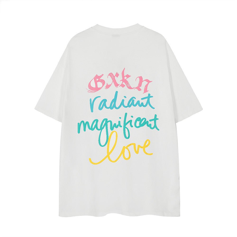 Hand-painted Letter Print Short-sleeve T-shirt For Men And Women - RALO COLLECTION STUDIO