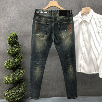 Hig Hend Paint Splatter Style Denim Jeans For Men - RALO COLLECTION STUDIO
