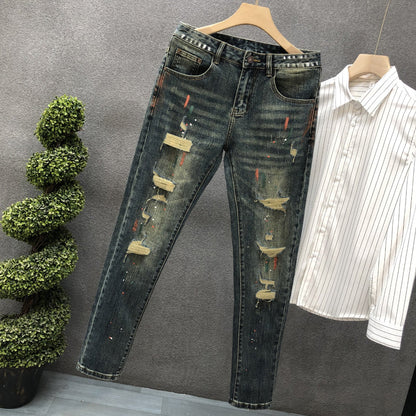 Hig Hend Paint Splatter Style Denim Jeans For Men - RALO COLLECTION STUDIO
