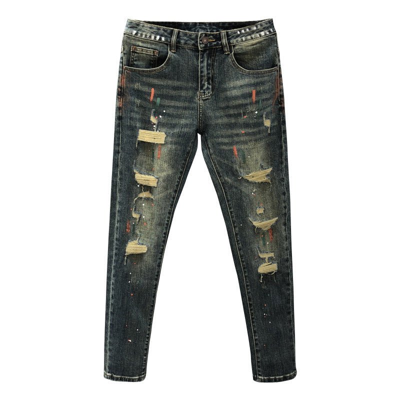Hig Hend Paint Splatter Style Denim Jeans For Men - RALO COLLECTION STUDIO