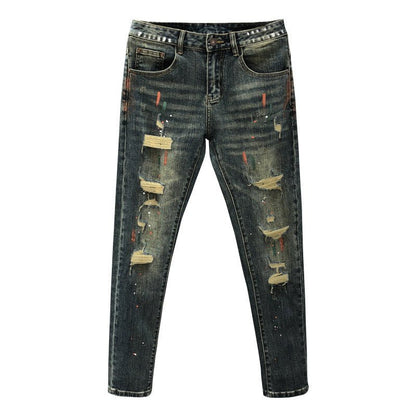 Hig Hend Paint Splatter Style Denim Jeans For Men - RALO COLLECTION STUDIO
