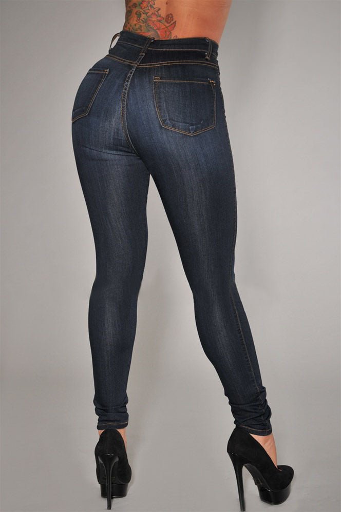 High-waist stretch slim denim pants - RALO COLLECTION STUDIO