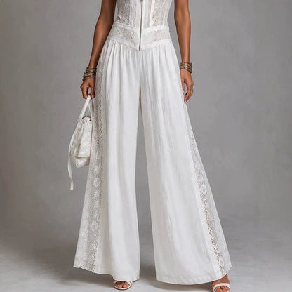 High-waisted Draping Wide-leg Jumpsuit With Side Cutouts - RALO COLLECTION STUDIO