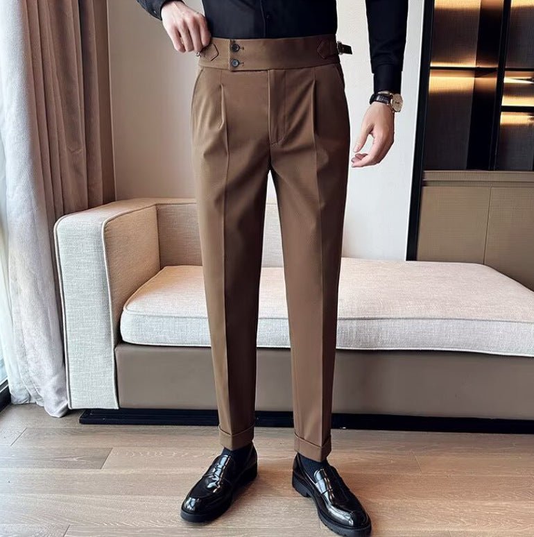 High-waisted White Retro Straight-leg Casual Pants - RALO COLLECTION STUDIO