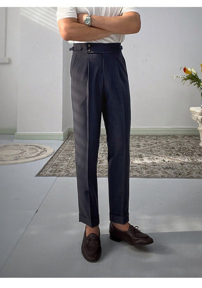High-waisted White Retro Straight-leg Casual Pants - RALO COLLECTION STUDIO