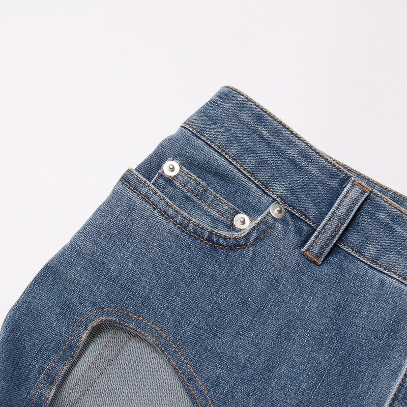 Hollow Irregular Patchwork Jeans Woman - RALO COLLECTION STUDIO