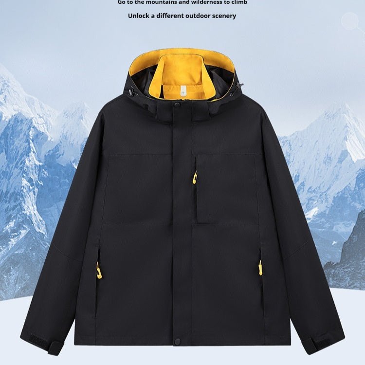 Hooded Fleece Lined Outdoor Three Proof Jacket Streetwear Brand Outerwear - RALO COLLECTION STUDIO