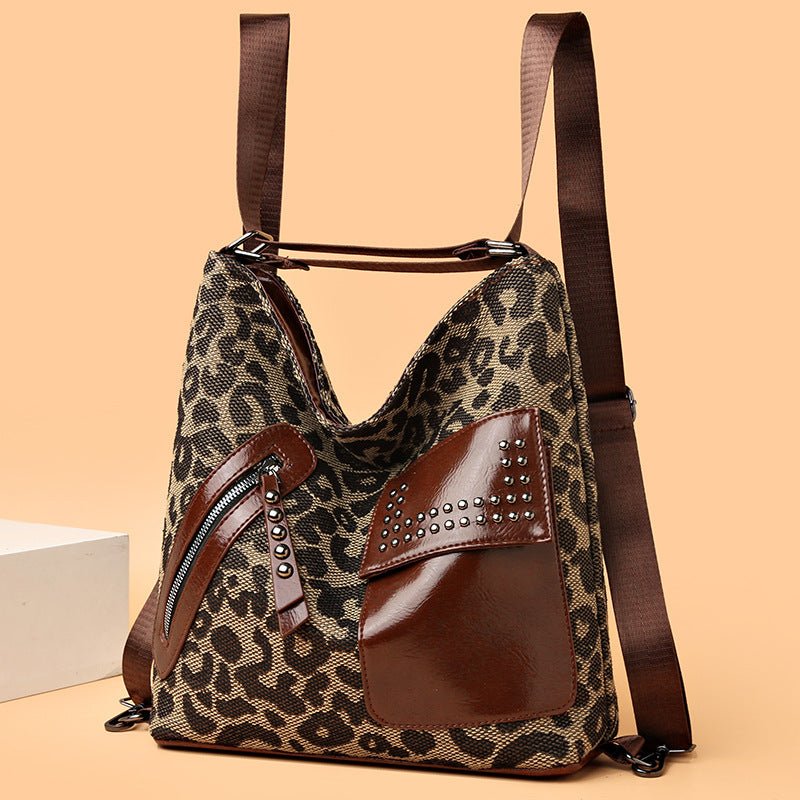 Ralo Wild Luxe Houndstooth Rivet Backpack - RALO COLLECTION STUDIO