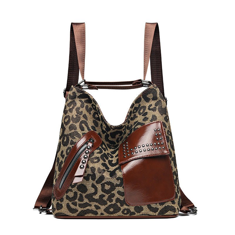 Ralo Wild Luxe Houndstooth Rivet Backpack - RALO COLLECTION STUDIO