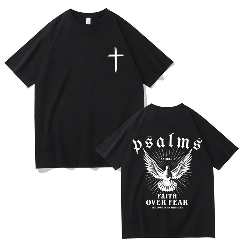 Jesus Faith Over Fear Christian Peace Dove Graphic T-Shirt - RALO COLLECTION STUDIO
