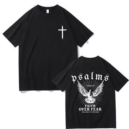 Jesus Faith Over Fear Christian Peace Dove Graphic T-Shirt - RALO COLLECTION STUDIO