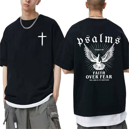 Jesus Faith Over Fear Christian Peace Dove Graphic T-Shirt - RALO COLLECTION STUDIO
