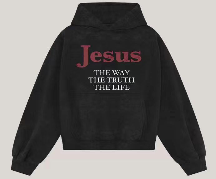 Jesus Is The Way HoodieT-Shirt With A Crew Neck And Long Sleeves - RALO COLLECTION STUDIO