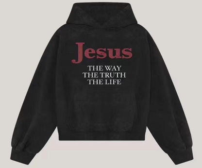 Jesus Is The Way HoodieT-Shirt With A Crew Neck And Long Sleeves - RALO COLLECTION STUDIO
