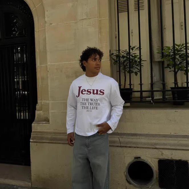 Jesus Is The Way HoodieT-Shirt With A Crew Neck And Long Sleeves - RALO COLLECTION STUDIO