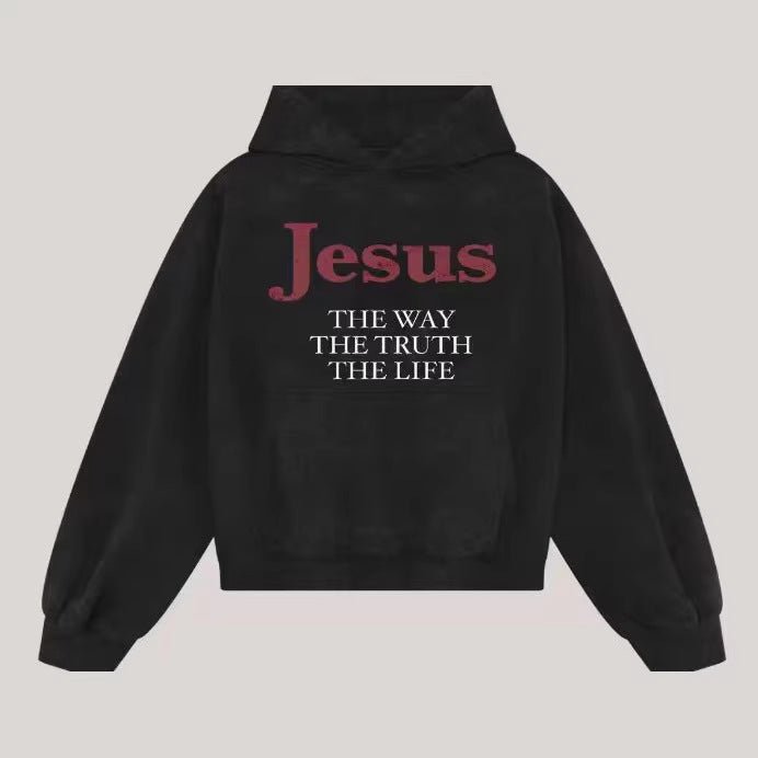 Jesus Is The Way HoodieT-Shirt With A Crew Neck And Long Sleeves - RALO COLLECTION STUDIO