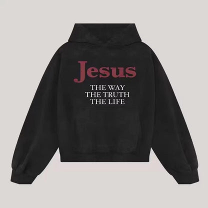 Jesus Is The Way HoodieT-Shirt With A Crew Neck And Long Sleeves - RALO COLLECTION STUDIO