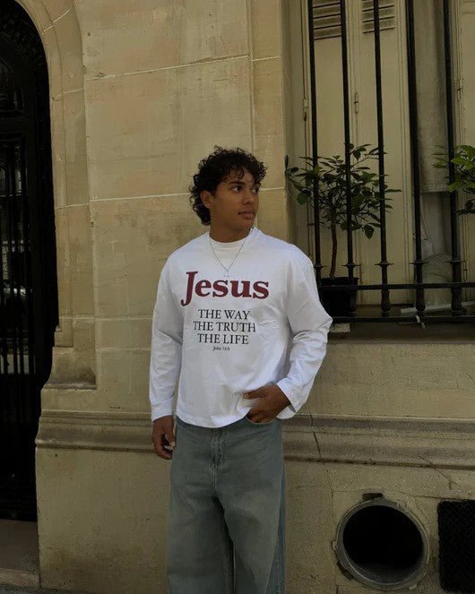 Jesus Is The Way HoodieT-Shirt With A Crew Neck And Long Sleeves - RALO COLLECTION STUDIO