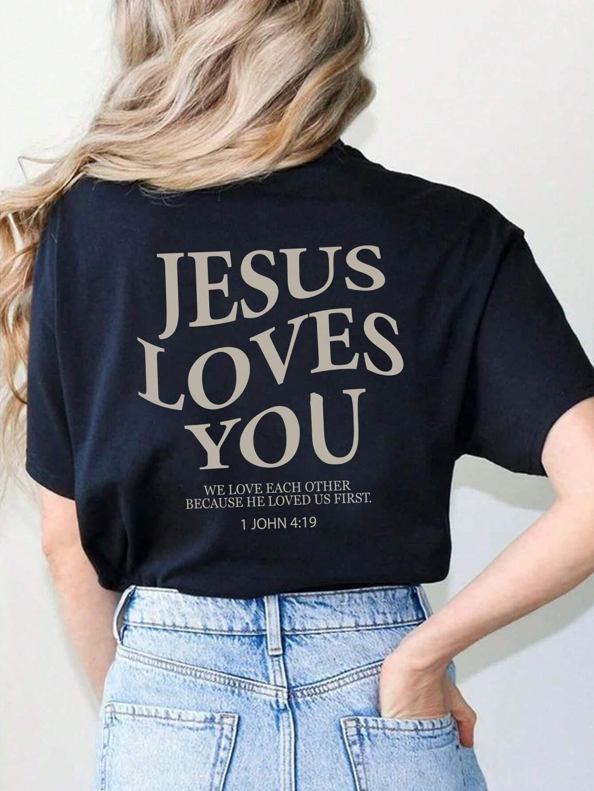 Jesus Loves You Letter Print Women T-Shirts Summer Breathabl - RALO COLLECTION STUDIO