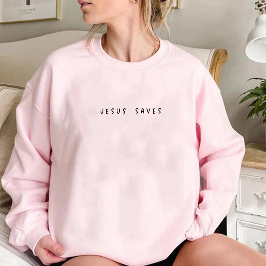 Jesus Save Christian Sweatshirt Faith Top - RALO COLLECTION STUDIO