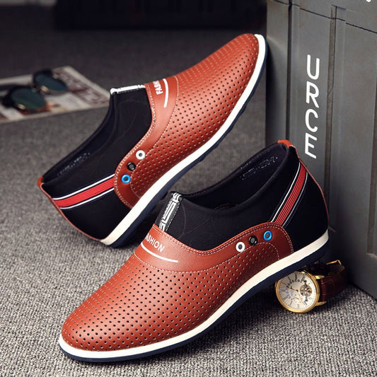 Korean Style Leisure Hollow-out Height Increasing Elevator Shoes For Men - RALO COLLECTION STUDIO